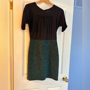 Loft black and green tweed dress - Size 0